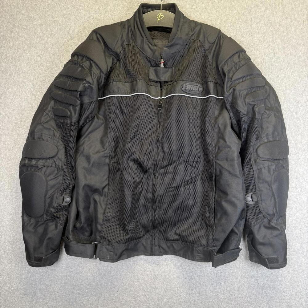 Bilt Men's Size XLT Tall Black Motorcycle Jacket BLM 3 Full Zip Padded
